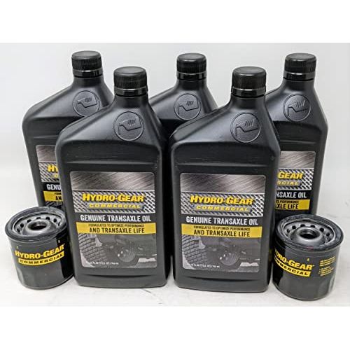 hydro gear 52114 Genuine Hydro-Gear Transmission Fluid Kit For Hydrostatic Transmissions Contains Qty (2) 52114 Oil Filter, Qty (5) 54847 Transaxle Oil