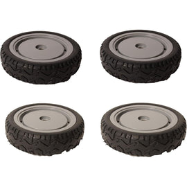 El kit de ruedas Toro genuino para los Super Recyclers Toro de 21 pulgadas más nuevos contiene cantidad (2) ruedas 107-3708, cantidad (2) ruedas 107-3709