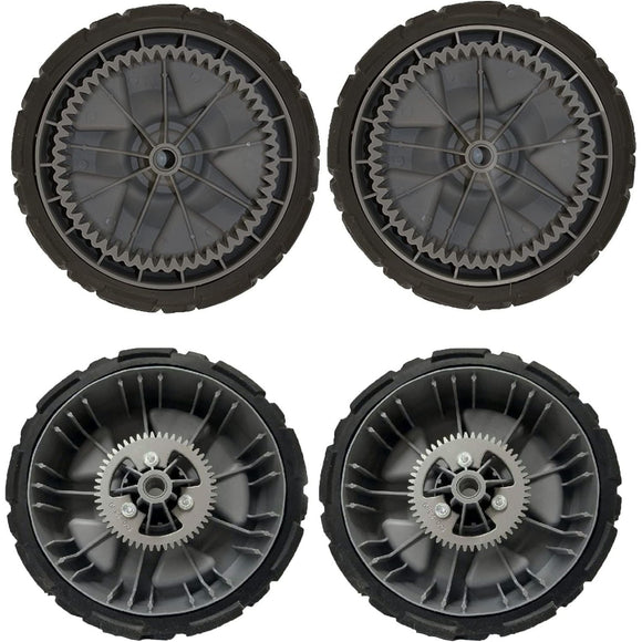 Kit de ruedas Toro original para modelos AWD 20353 20960 21766 (también compatible con cortacésped Hayter CODE346A) Contiene cantidad (2) ruedas 130-6711, cantidad (2) ruedas 130-6714