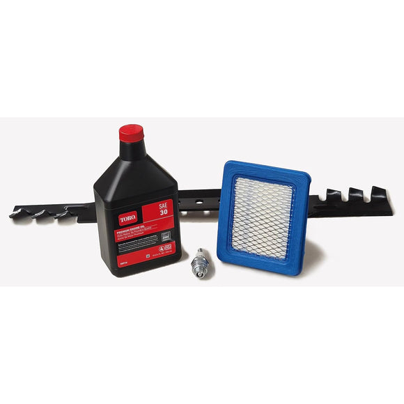 Blade and Tuneup Kit For Toro 22in Recycler Lawn Mowers with Briggs and Stratton Quantum Series Engines 625E 675Ex 725Ex 625-675
