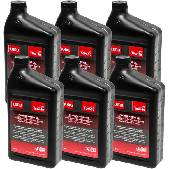 Paquete de 6 aceites originales Toro OEM 38280 10W30 para motor de 4 ciclos, 32 oz. Botella