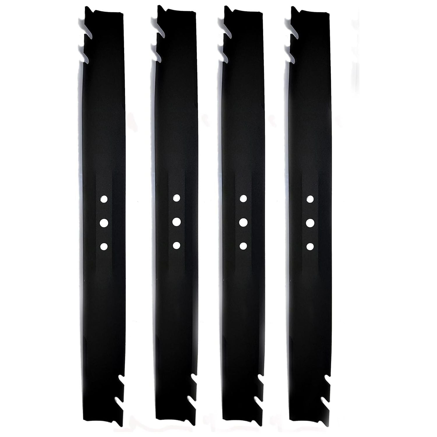 Paquete de 4 cuchillas recicladoras originales Toro OEM 131-4547-03 de 22 pulgadas y 3 orificios, color negro