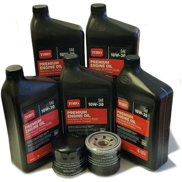 Genuine Toro Oil Change Kit For Toro Titan TimeCutter Z-Master and Exmark Quest Radius Mowers Contains Qty (5) 38280 10W30 Oil, Qty (2) 136-7848 Oil Filter