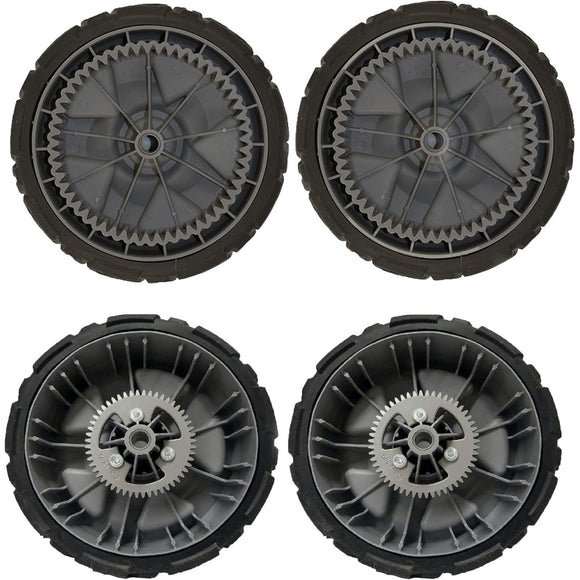 Kit de ruedas Toro original para modelos AWD 20353 20960 21766 (también compatible con cortacésped Hayter CODE346A) Contiene cantidad (2) ruedas 130-6711, cantidad (2) ruedas 130-6714