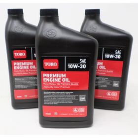 Paquete de 3 aceites originales Toro OEM 38280 10W30 para motor de 4 tiempos, 32 oz. Botella