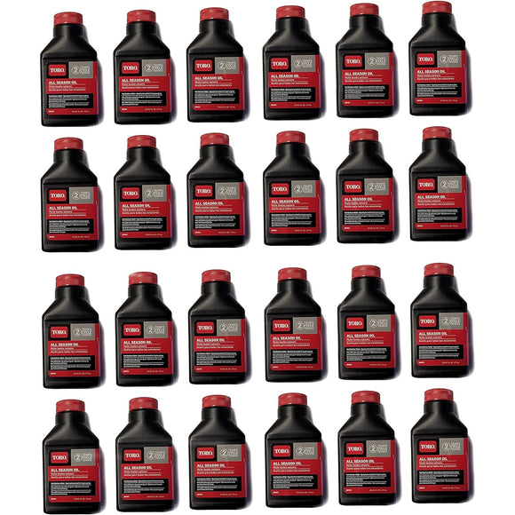 Paquete de 24 aceites originales Toro OEM 38901 para motor de 2 tiempos con estabilizador de combustible, 2.6 oz.