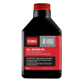Aceite de motor de 2 tiempos original Toro OEM 38901 con estabilizador de combustible, 2.6 oz.