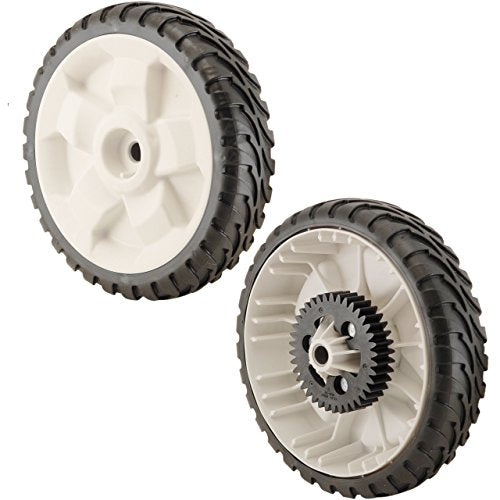 Paquete de 2 ruedas traseras originales Toro OEM 138-3216 de 8 pulgadas de repuesto para modelos Personal Pace RWD de 22 pulgadas (2009-2013)