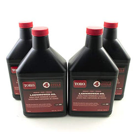 Paquete de 4 aceites originales Toro OEM 38916 SAE 30 para motor de verano de 4 ciclos, botella de 18 oz